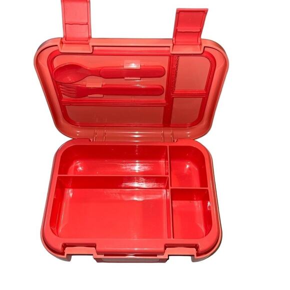 Your Zone Kids Pink Bento Box Plastic Lunch Container 4 Compartment - Picture 1 of 15